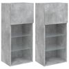 vidaXL Tv-meubels met LED-verlichting 2 st 40,5x30x90 cm betongrijs
