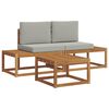 vidaXL Buiten bankenset 3 st Naturel Massief Acaciahout en Polyester