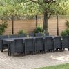 vidaXL Tuin Eetset 13 pcs Antraciet Polt riet