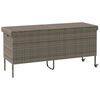vidaXL Tuinbox met wielen 160x55x75 cm poly rattan grijs