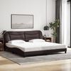 vidaXL Bedframe met LED zonder matras "Hvar" 200x200 cm stof donkerbruin