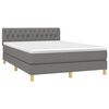 vidaXL Boxspring met matras en LED stof donkergrijs 140x190 cm