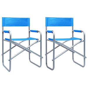 vidaXL Regisseursstoelen 2 st staal blauw