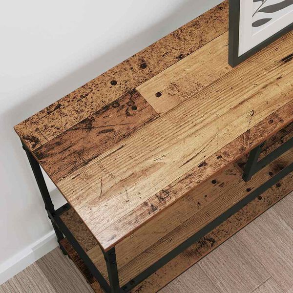 vidaXL Wandtafel met plank Oudhout 100 x 30 x 75 cm Bewerkt hout