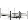 vidaXL Bedframe met voetbord zonder matras metaal zwart 180x200 cm