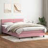 vidaXL Boxspring met matras fluweel roze 140x220 cm