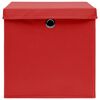 vidaXL Opbergboxen met deksel 4 st 32x32x32 cm stof rood