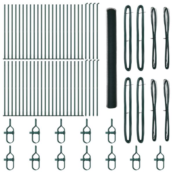 vidaXL Afrasteringspaal Groen 100 x 1,5 m (25 mm gaas) Staal en PVC