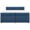 vidaXL Boxspring met matras stof blauw 200x200 cm
