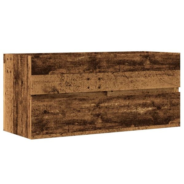 vidaXL Wastafelkast 100x38,5x45 cm bewerkt hout oud houtkleurig
