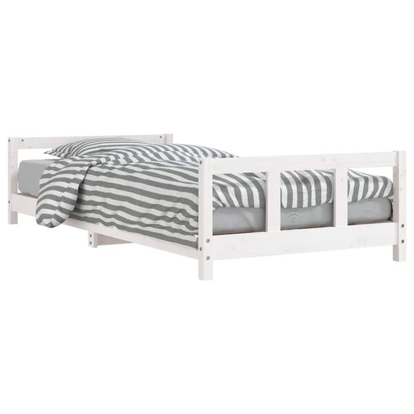 vidaXL Kinderbedframe 90x200 cm massief grenenhout wit