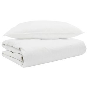 vidaXL Zomer Dekbed met kussen 2 pcs Wit Donsveertjes