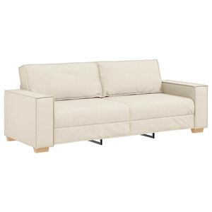 vidaXL 3-Zits Bank Beige 220 cm Linnen-mix stof