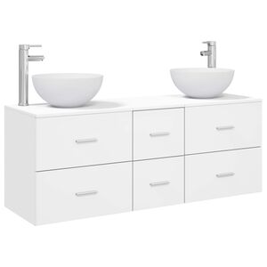 vidaXL Badkamerkastenset 3 st Wit 49,5 x 41 x 64,5 cm Bewerkt hout