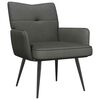 vidaXL Fauteuil Donkergrijs Corduroystof