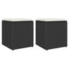 vidaXL Tuinkrukken met kussens 2 st 40x40x43 cm poly rattan zwart