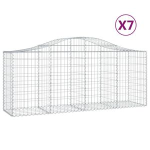 vidaXL Schanskorven 7 st gewelfd 200x50x80/100 cm gegalvaniseerd ijzer