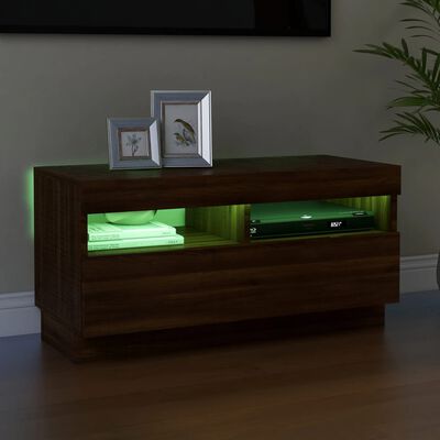 vidaXL Tv-meubel met LED-verlichting 80x35x40 cm bruin eikenkleur