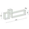 Homemania Wandschap Polite 155x22x55 cm wit