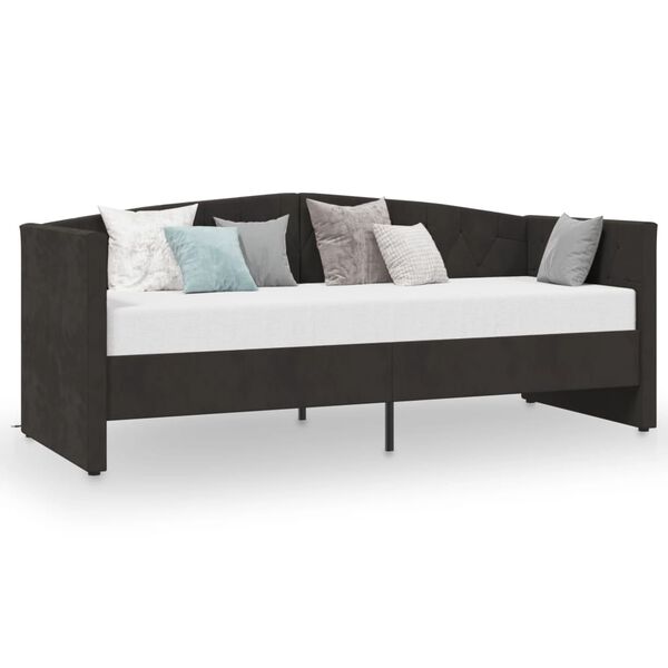 vidaXL Slaapbank met matras en USB fluweel zwart 90x200 cm