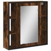vidaXL Badkamerspiegelkast 60x16x60 cm bewerkt hout gerookt eikenkleur