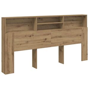 vidaXL Hoofdbordkast 200x19x103,5 cm bewerkt hout artisanaal eiken