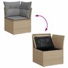 vidaXL 10-delige Loungeset met kussens poly rattan beige
