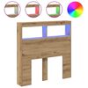 vidaXL Hoofdbordkast met LED 100x17x102 cm artisan eikenkleurig