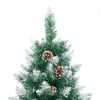 vidaXL Slanke Kerstboom Groen 210 cm PVC en massief dennenhout