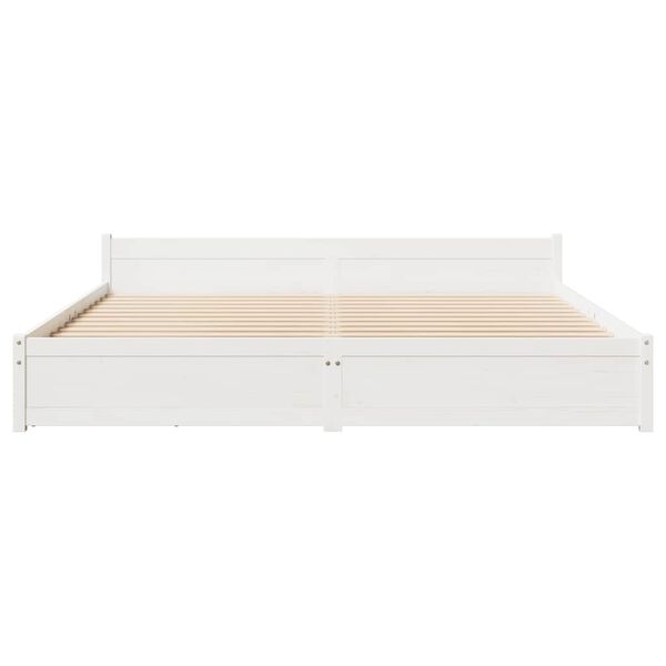 vidaXL Bedframe zonder matras massief grenenhout wit 160x200 cm