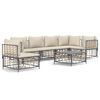 vidaXL 7-delige Loungeset met kussens poly rattan antracietkleurig