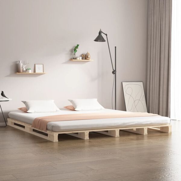 vidaXL Palletbed massief hout 180x200 cm