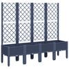 vidaXL Plantenbak met latwerk 160x40x142 cm polypropeen blauwgrijs