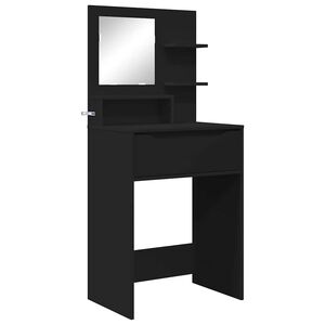 vidaXL Slaapkamer Kaptafels Zwart 80 x 39,6 x 135 cm Bewerkt hout