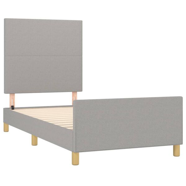 vidaXL Bedframe zonder matras 90x190 cm stof lichtgrijs