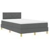 vidaXL LED Box Spring Bed met hoofdeinde Donkergrijs 120 x 190 cm Stof