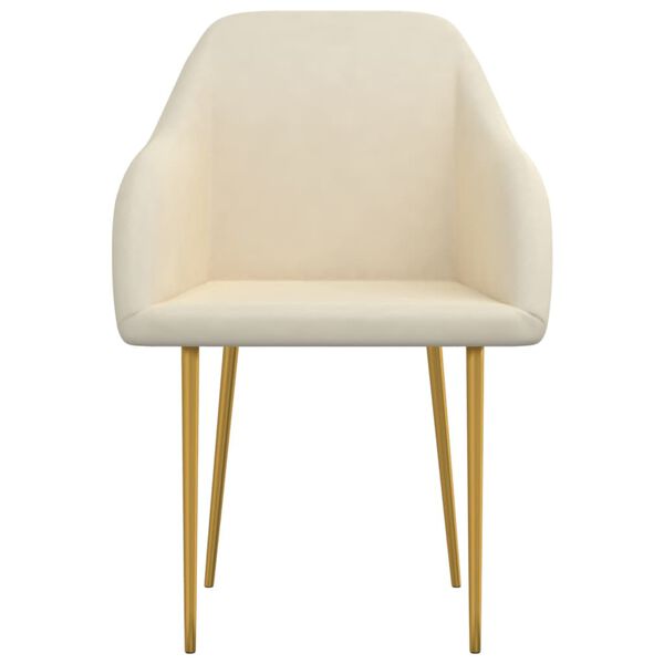 vidaXL Eetkamerstoelen 6 st fluweel cr&egrave;mekleurig