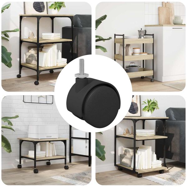 vidaXL Wielen 12 pcs Zwart 40,1 x 37,8 mm PP en IJzer