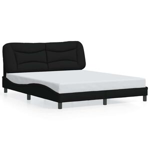 vidaXL Bedframe zonder matras "Hvar" stof zwart 160x200 cm