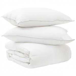 vidaXL Dekbedset met kussen Wit 200 x 200 cm Polyester, Bamboe