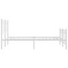 vidaXL Bedframe met hoofd- en voeteneinde metaal wit 140x190 cm