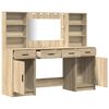 vidaXL Make-up tafel set met LED 3 pcs Sonoma Eiken Bewerkt hout