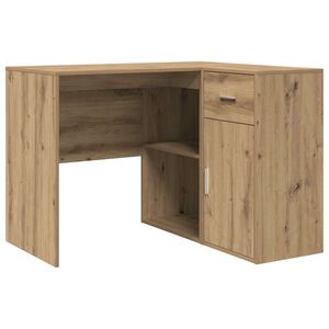 vidaXL Hoekbureau met lade met plank Artisan Eiken 102 x 88 x 75 cm