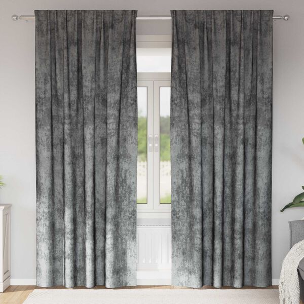 vidaXL Velvet Gordijnen met gordijnen 2 pcs Grijs 245 x 140 cm Fluweel