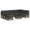 vidaXL Tuinbankenset 10 st 9-zits Grijs poly rattan