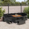 vidaXL Tuinbankenset met kussen 11 pcs Zwart poly rattan