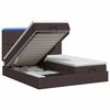vidaXL Ottoman Bed met Matrassen en LED Donkerbruin 200 x 200 cm Stof