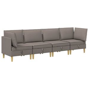 vidaXL Modulaire Sofa Set met Opslag 4 st Taupe Stof