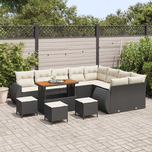 vidaXL Tuin Sofa Set 13 pcs Zwart poly rattan