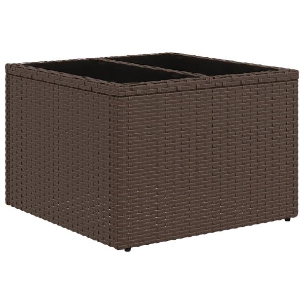 vidaXL 10-delige Loungeset met kussens poly rattan bruin